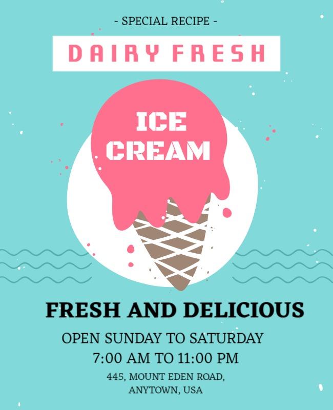 Playful Pink Ice Cream Shop Advertisement Poster Template