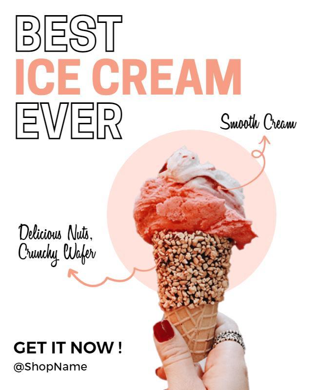 Playful Pink Ice Cream Treat Promotion Poster Template