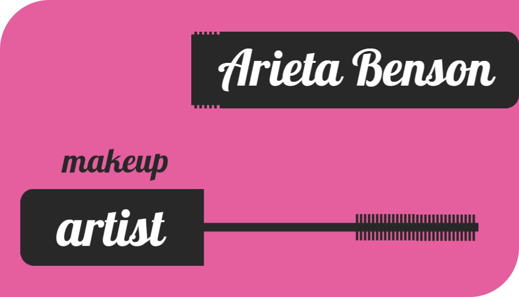 Playful Pink Mascara Themed Makeup Artist Business Card Template