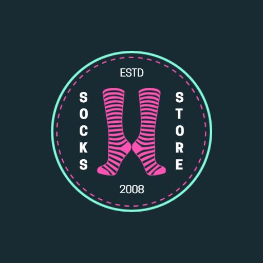 Playful Pink Striped Socks Design for Your Socks Logo Template