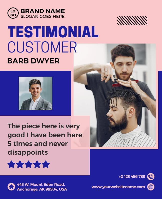 Playful Pink Testimonial Customer Review Poster Template