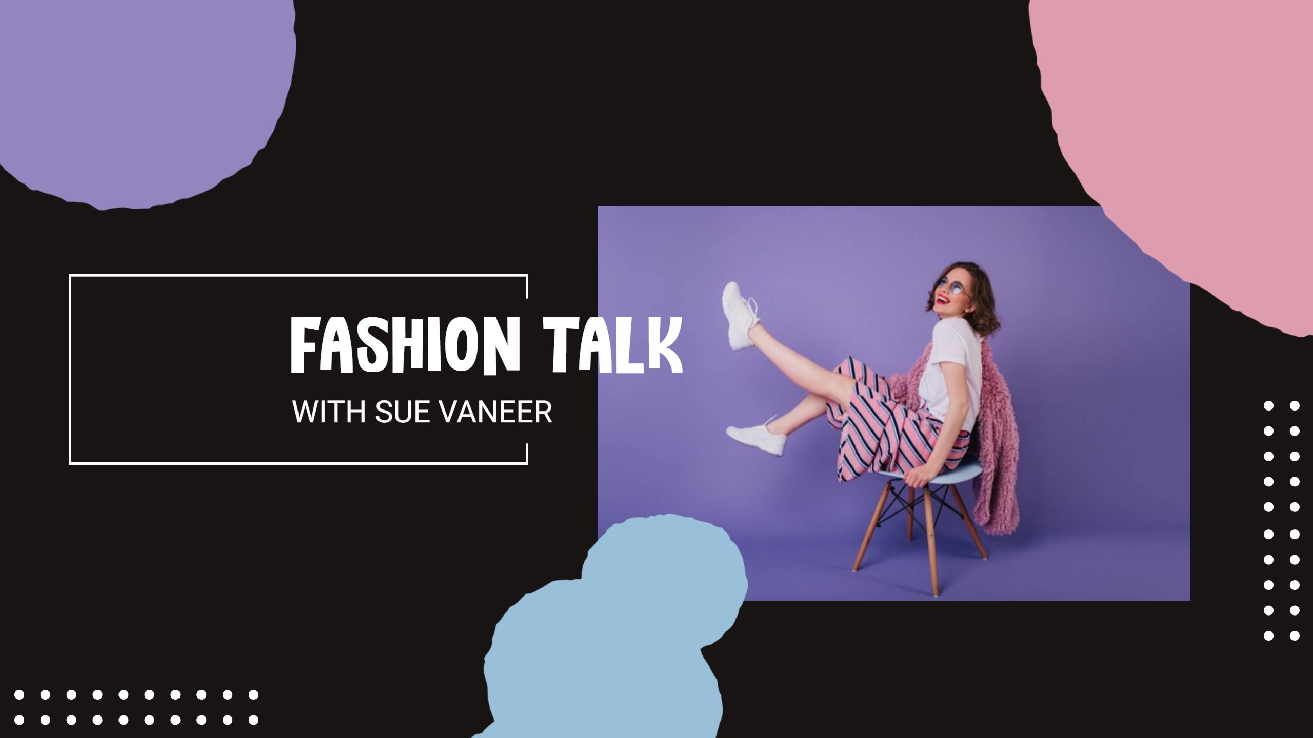 Playful Purple and Pink Fashion Talk YouTube Banner Template