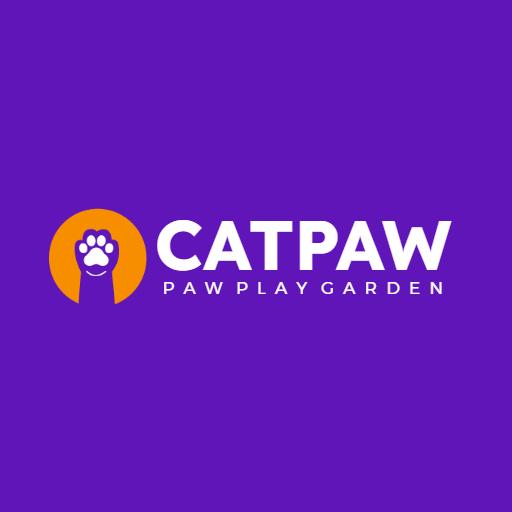 Playful Purple Cat Paw Design for Pet Services Logo Template
