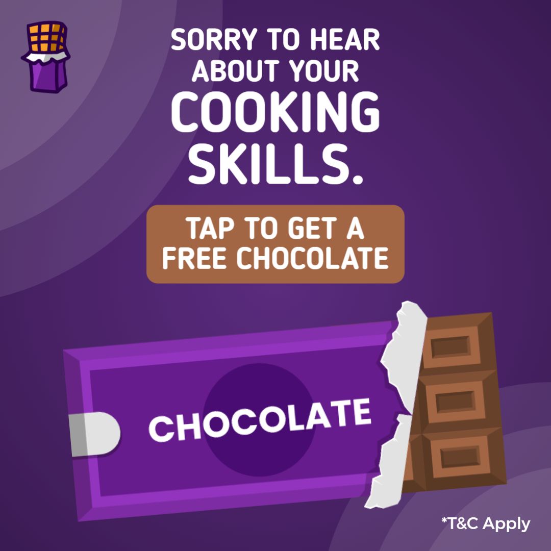 Playful Purple Chocolate Promotion for Food Lovers Ad Template
