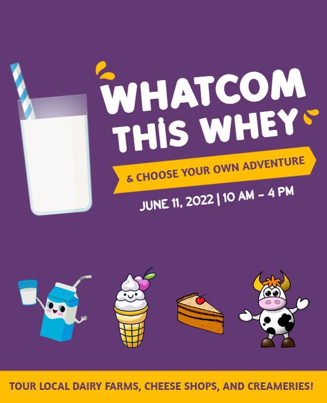 Playful Purple Dairy Farm Adventure Event Poster Template