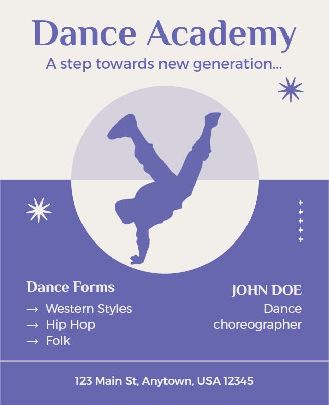 Playful Purple Dance Academy Promotion Poster Template