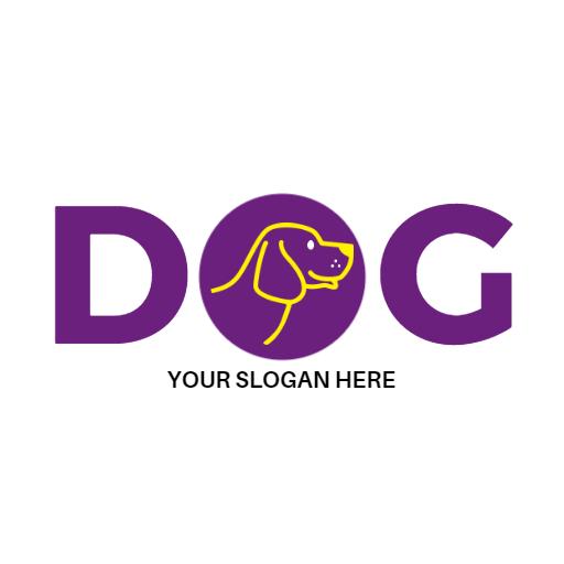 Playful Purple Dog Design Emphasizing Canine Companionship Logo Template