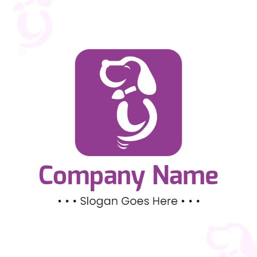 Playful Purple Dog Design for Pet Services Logo Template