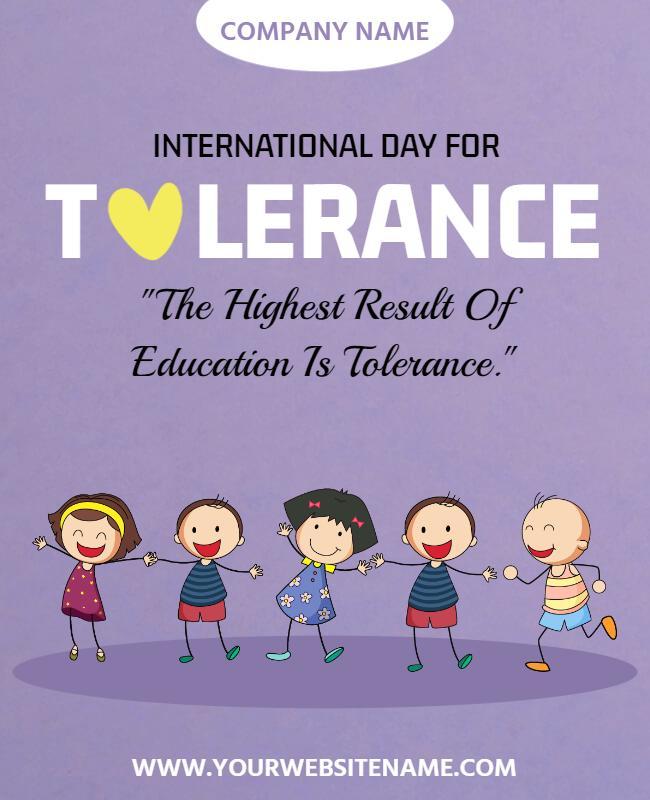 Playful Purple International Day of Tolerance Poster Template