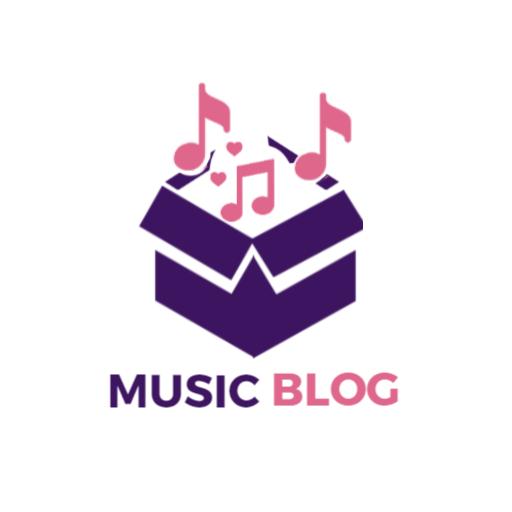 Playful Purple Music Notes Emanate from a Blog Logo Template