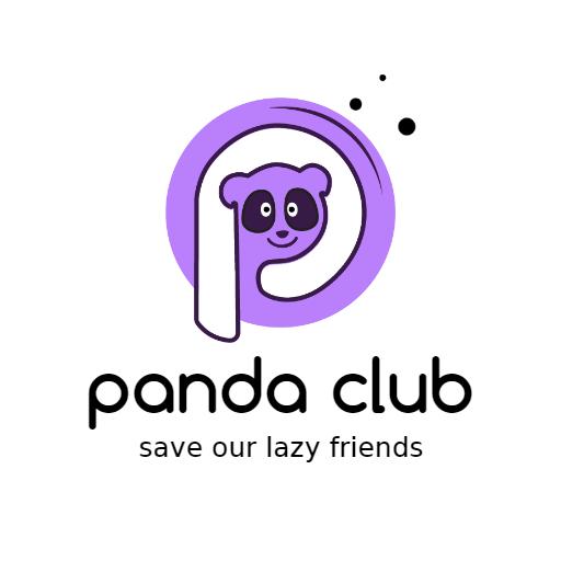 Playful Purple Panda Theme Promoting Conservation Efforts Logo Template