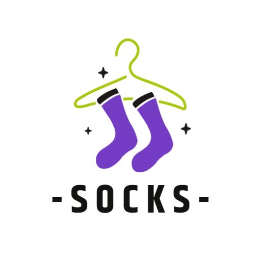 Playful Purple Sock Design Representing Cozy Fashion Logo Template