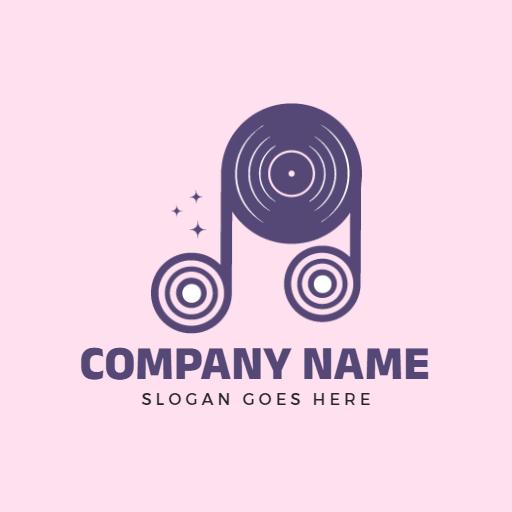 Playful Purple Vinyl Record Design for Music Industry Logo Template