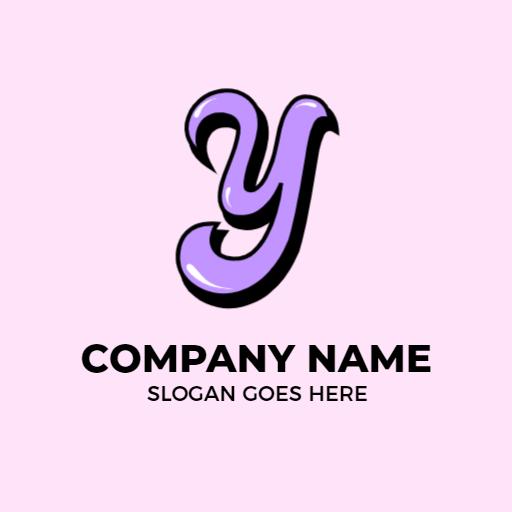 Playful Purple Y Letter Design Perfect for Branding Logo Template