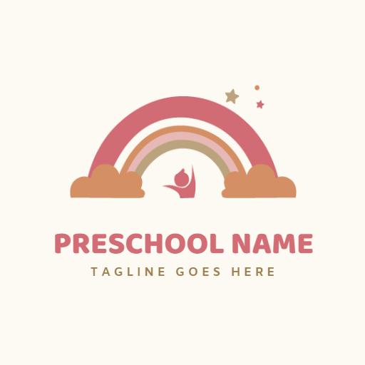 Playful Rainbow Design Symbolizing Joyful Preschool Experience Logo Template