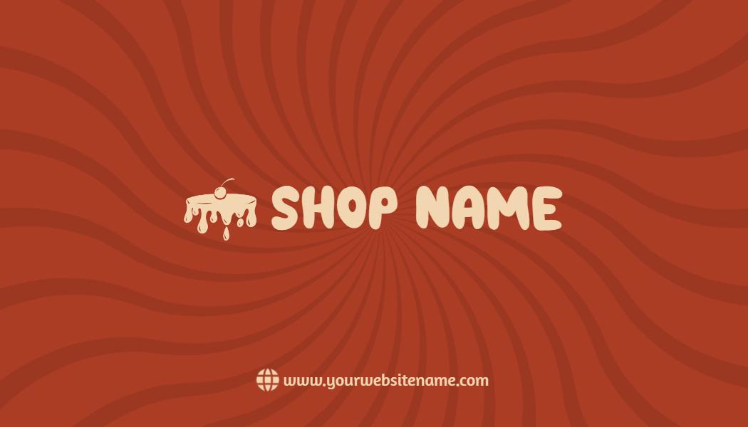 Playful Red Bakery Cake Shop Business Card Template