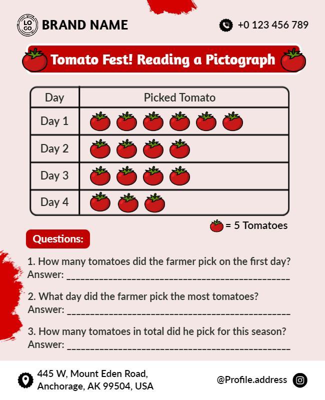Playful Red Tomato Fest Educational Activity Poster Template