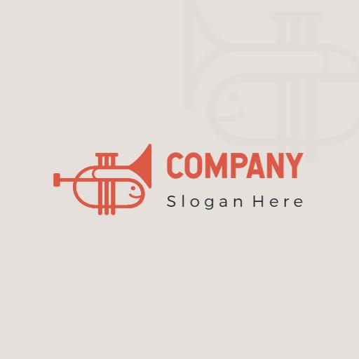 Playful Red Trumpet Design Capturing the Jazz Spirit Logo Template