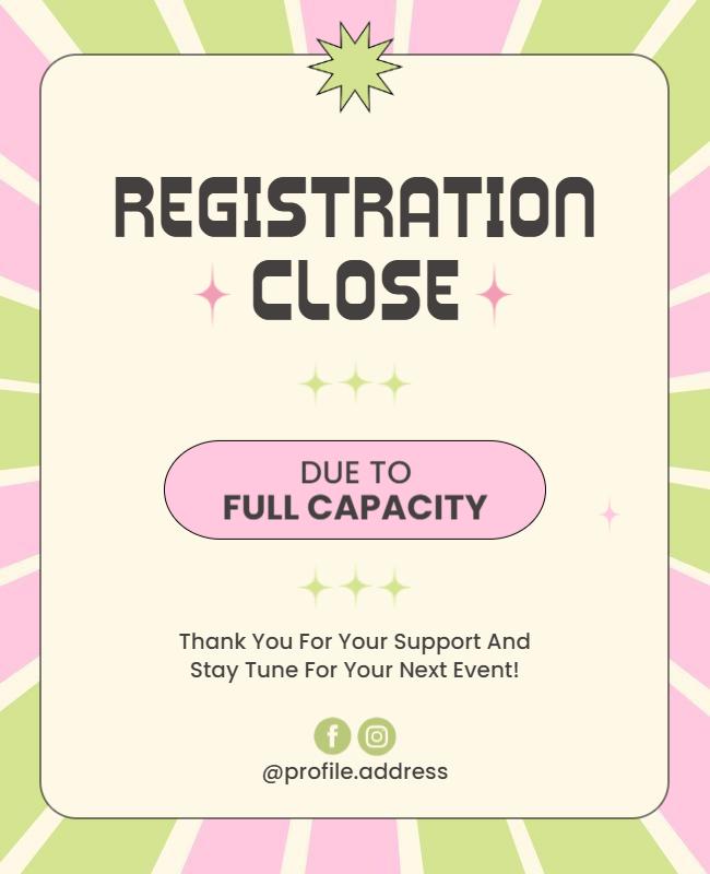 Playful Retro Cancellation Announcement Poster Template