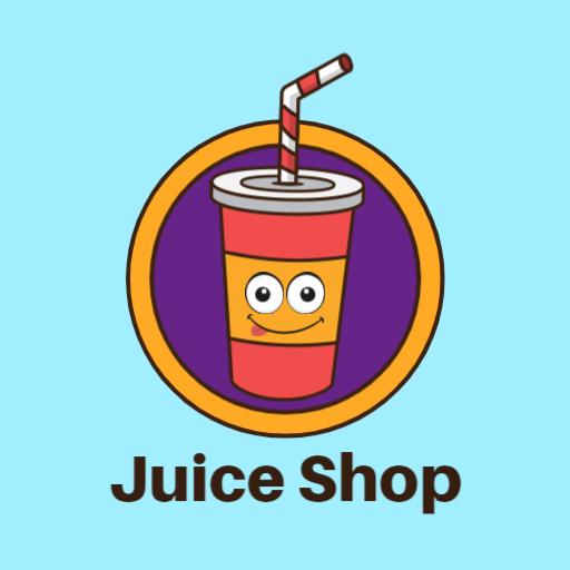 Playful Retro Juice Shop Design with Bright Colors Logo Template