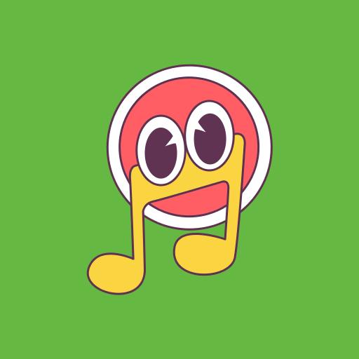 Playful Retro Music Theme with Colorful Notes Logo Template