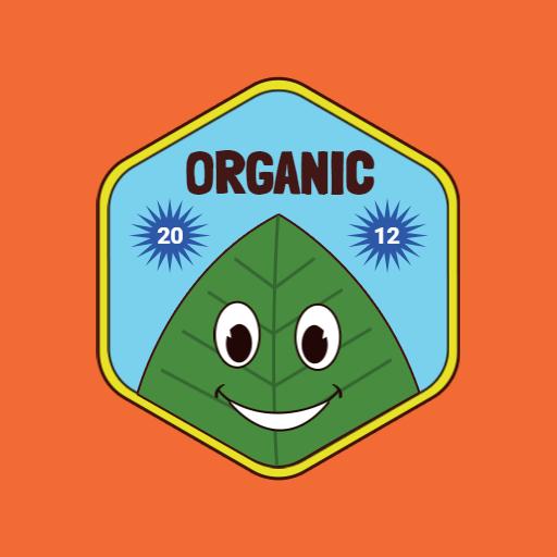 Playful Retro Organic Leaf Design with Happy Character Logo Template