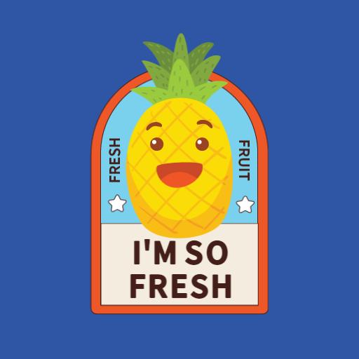 Playful Retro Pineapple with Fun Expressions Logo Template