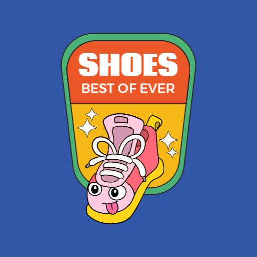 Playful Retro Sneaker Design with Bold Colors Shoes Logo Template