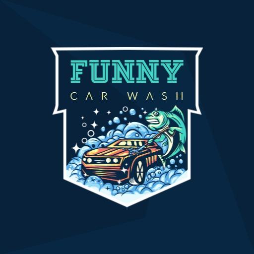 Playful Sea Life Theme Featuring Humor in Car Wash Logo Template