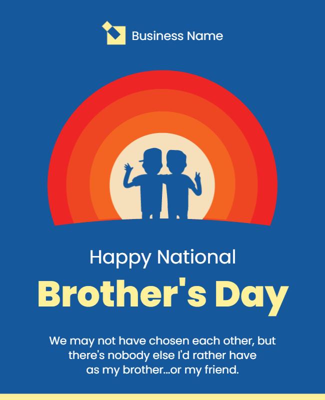 Playful Silhouette Design for National Brother's Day Poster Template