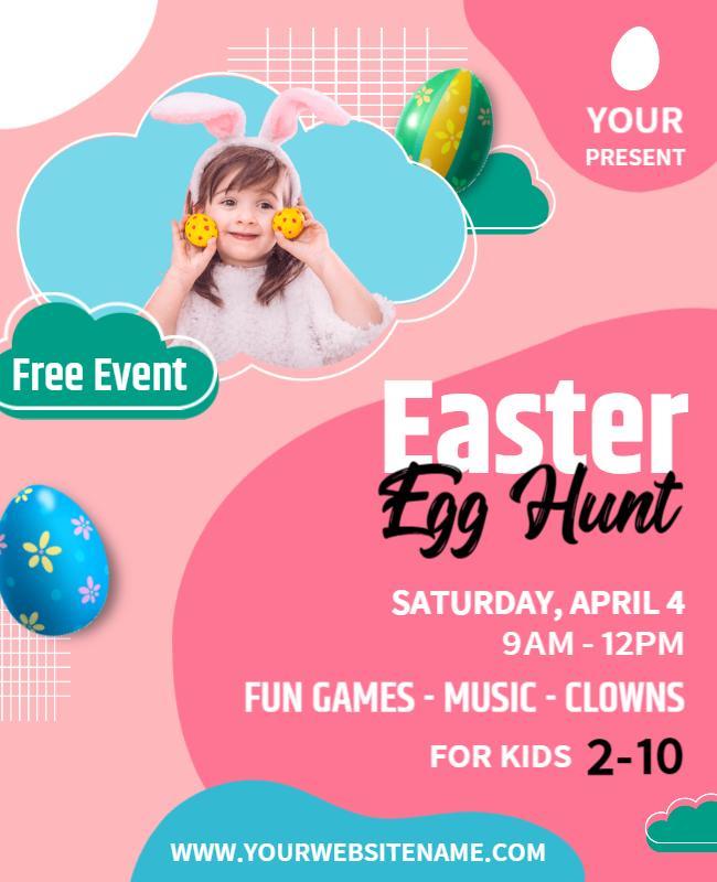 Playful Spring Egg Hunt Celebration Flyer Template