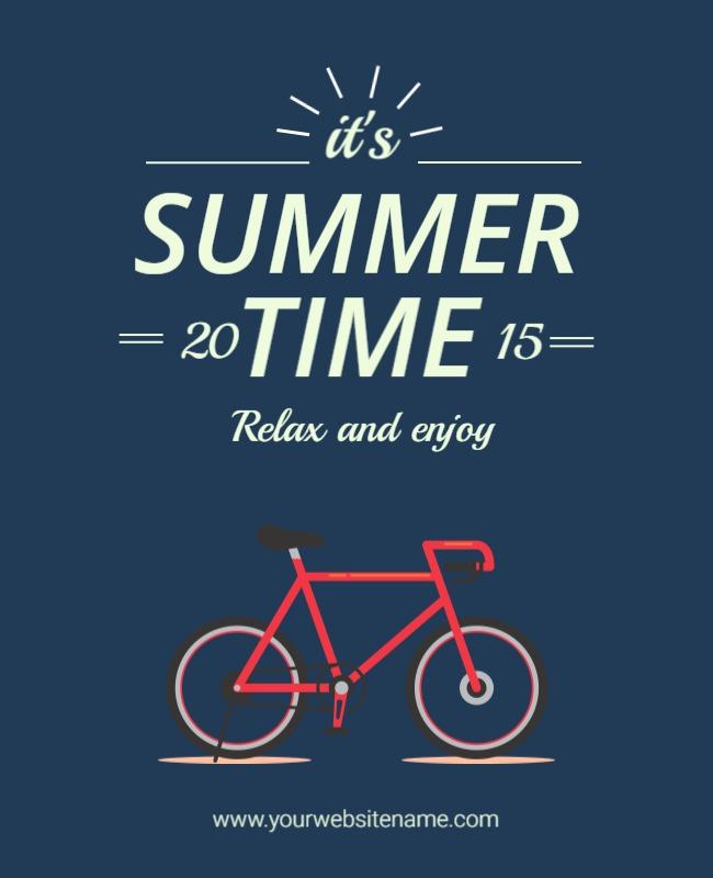 Playful Summer Bicycle Relaxation Poster Template