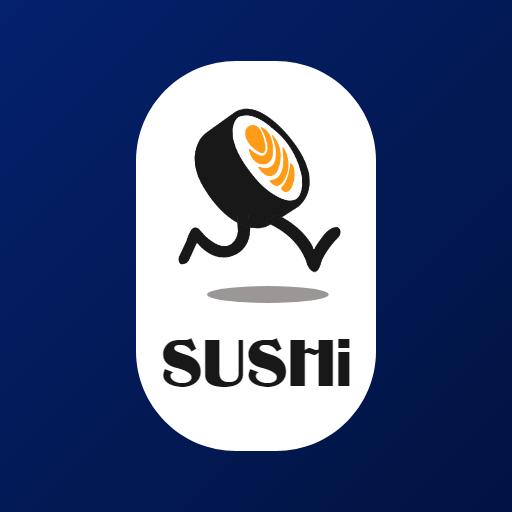 Playful Sushi Character Capturing Delicious Freshness Logo Template