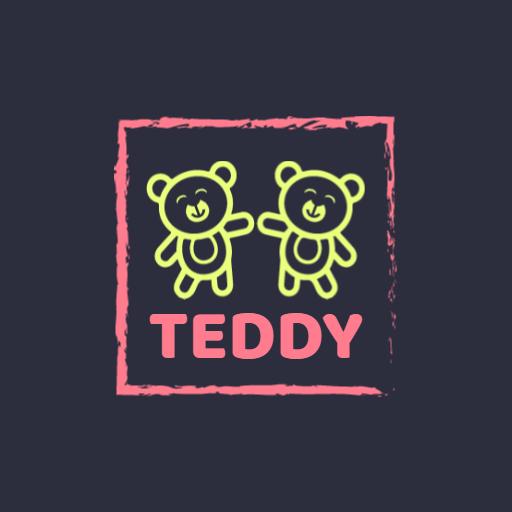 Playful Teddy Bear Design with Friends and Joyful Vibes Logo Template