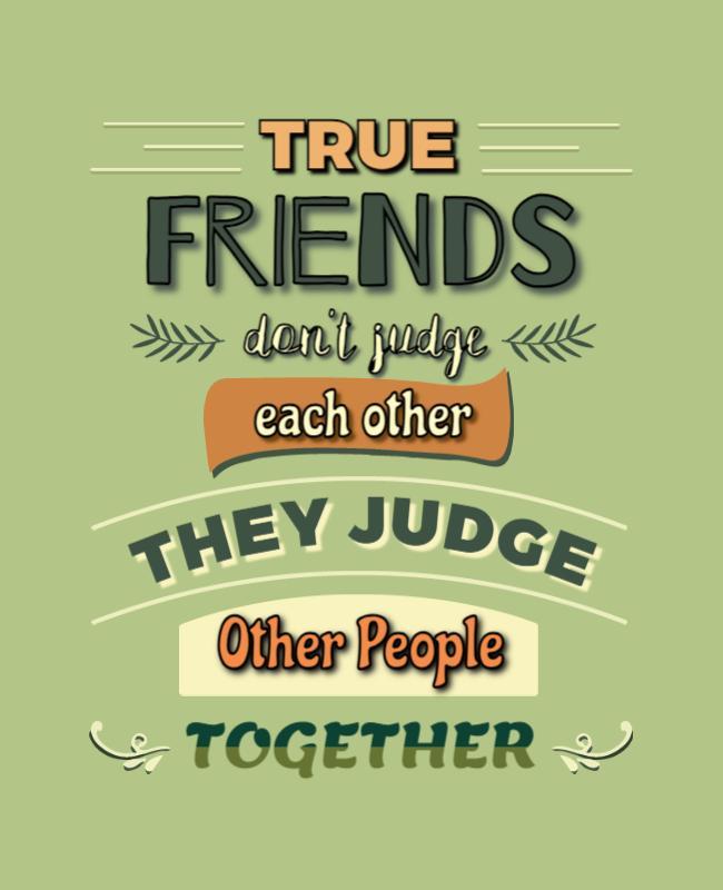 Playful Typography Friendship Quote Poster Template