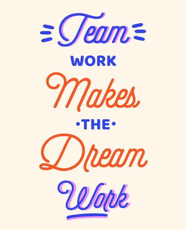 Playful Typography Inspirational Teamwork Poster Template