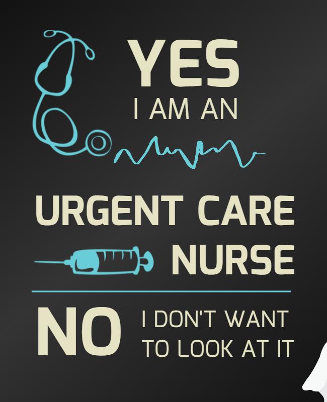 Playful Urgent Care Nurse Humor Poster Template