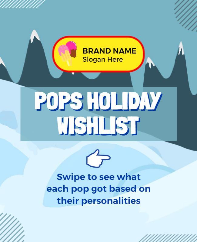 Playful Winter Landscape Pops Holiday Wishlist Poster Template