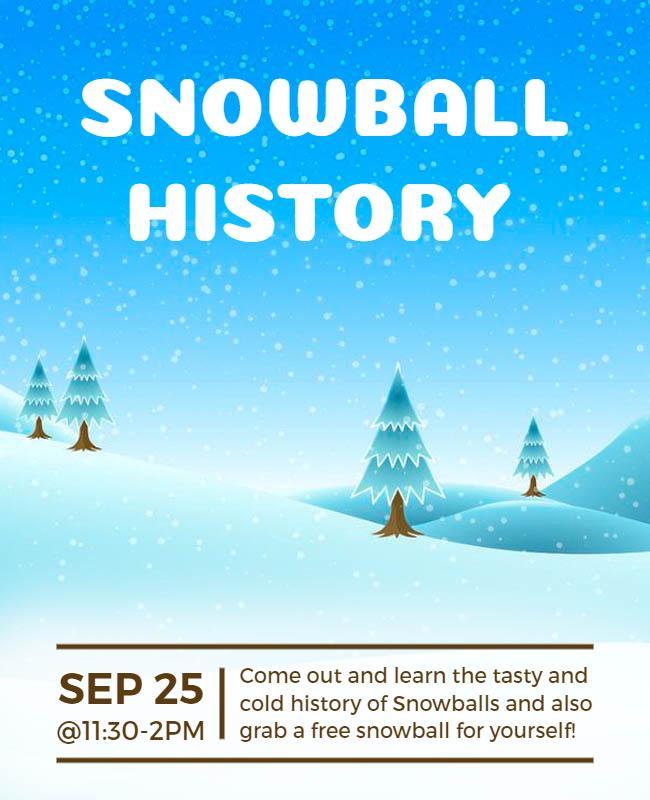 Playful Winter Snowball History Event Poster Template