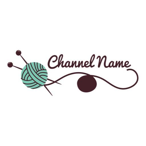 Playful Yarn Ball Design for Crafting YouTube Channel Logo Template
