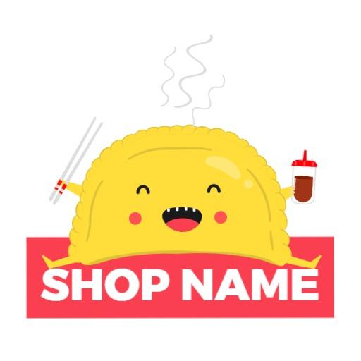 Playful Yellow Character Design for Food Shop Logo Template