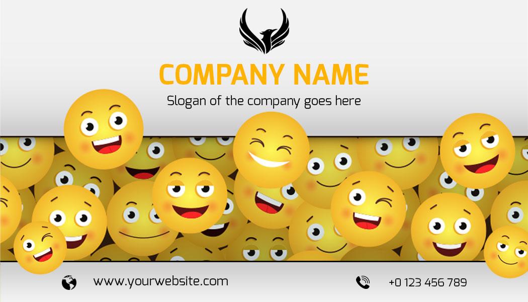 Playful Yellow Smileys Fun Business Card Template