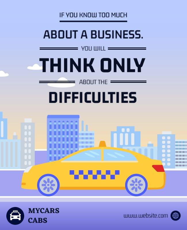 Playful Yellow Taxi Business Quote Poster Template