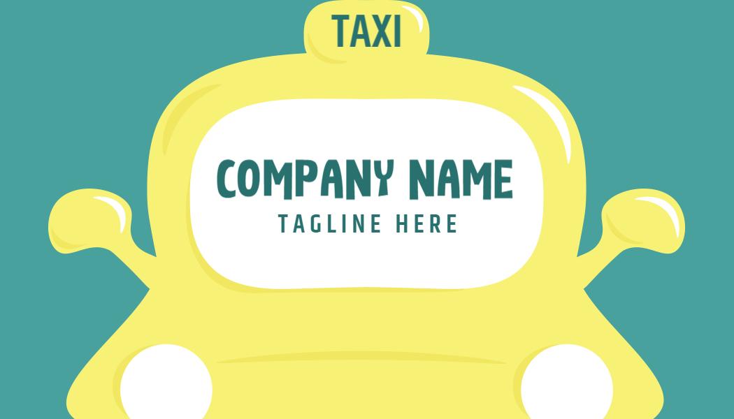 Playful Yellow Taxi Service Business Card Template