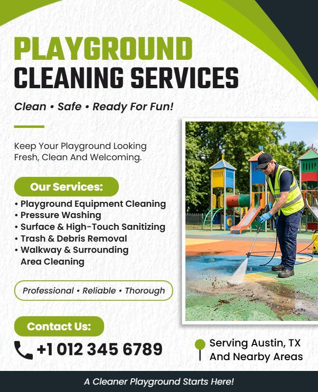 Playground Cleaning Services Promotional Flyer Template