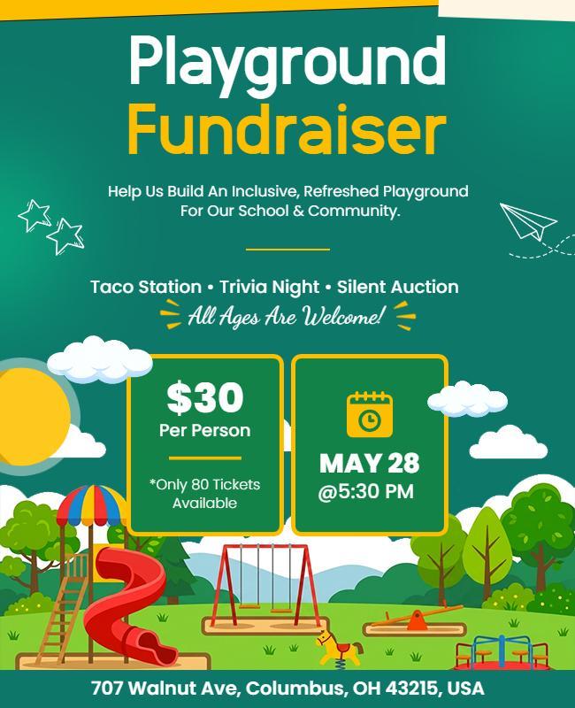 Playground Fundraiser Event Flyer Template