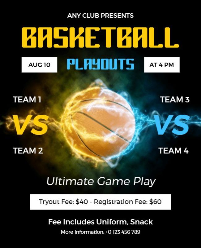 Playout Basketball Flyer Designs Template