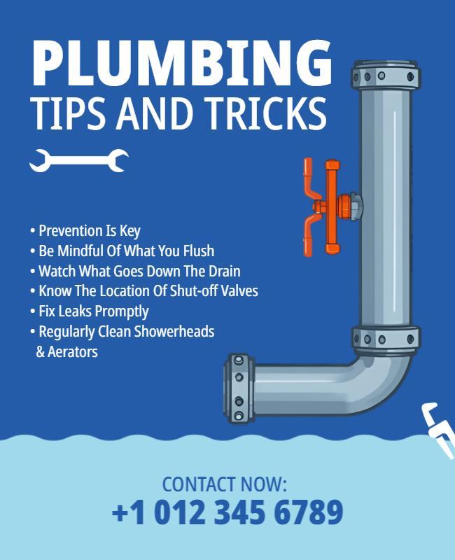Plumbing Maintenance Tips and Tricks Flyer Template