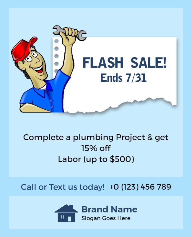 Plumbing Service Discount Offer Flyer Template