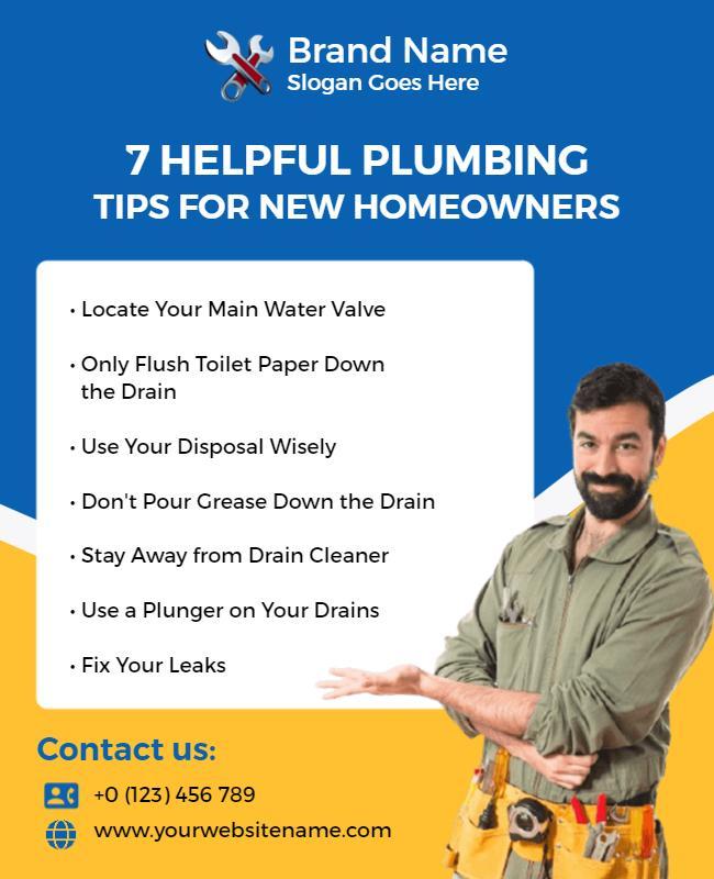 Plumbing Tips for New Homeowners Flyer Template